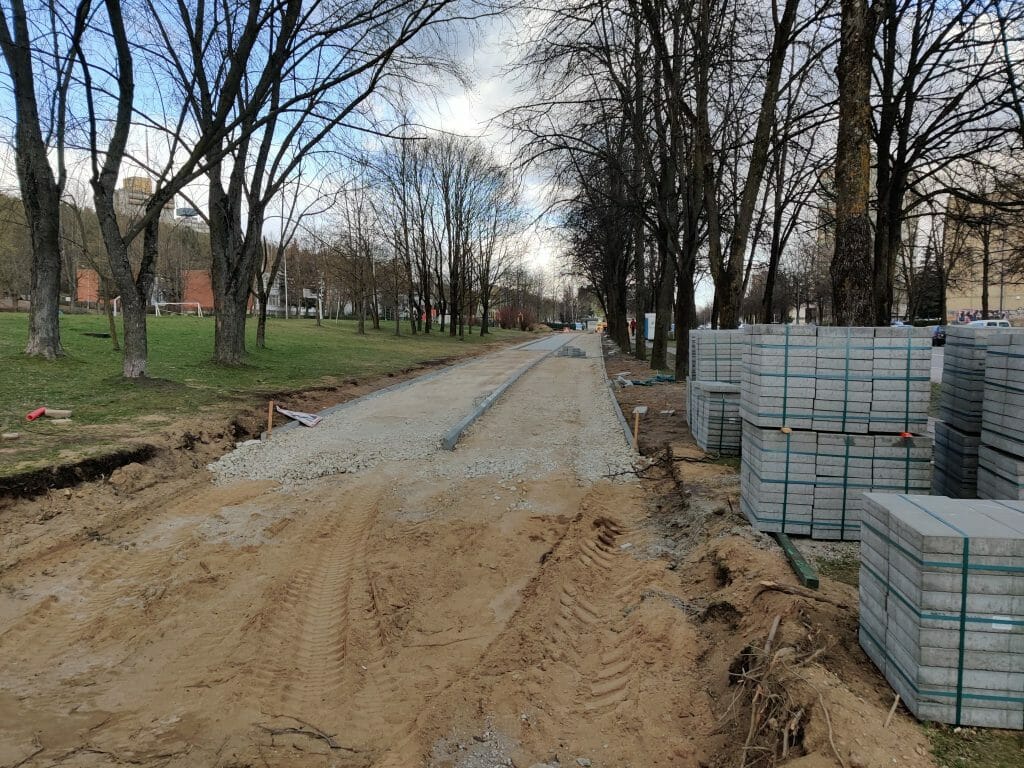 Erfurto g. dviračių takas (Erfurto g.) - Bike path - construction photos