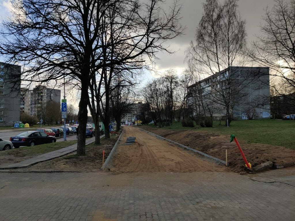 Erfurto g. dviračių takas (Erfurto g.) - Bike path - construction photos