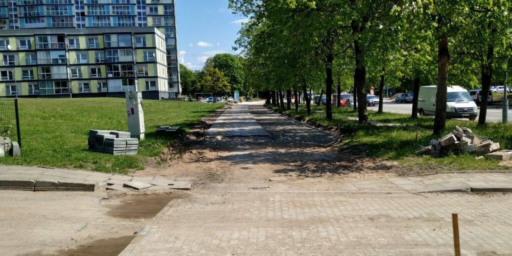 Erfurto g. dviračių takas (Erfurto g.) - Bike path - construction photos