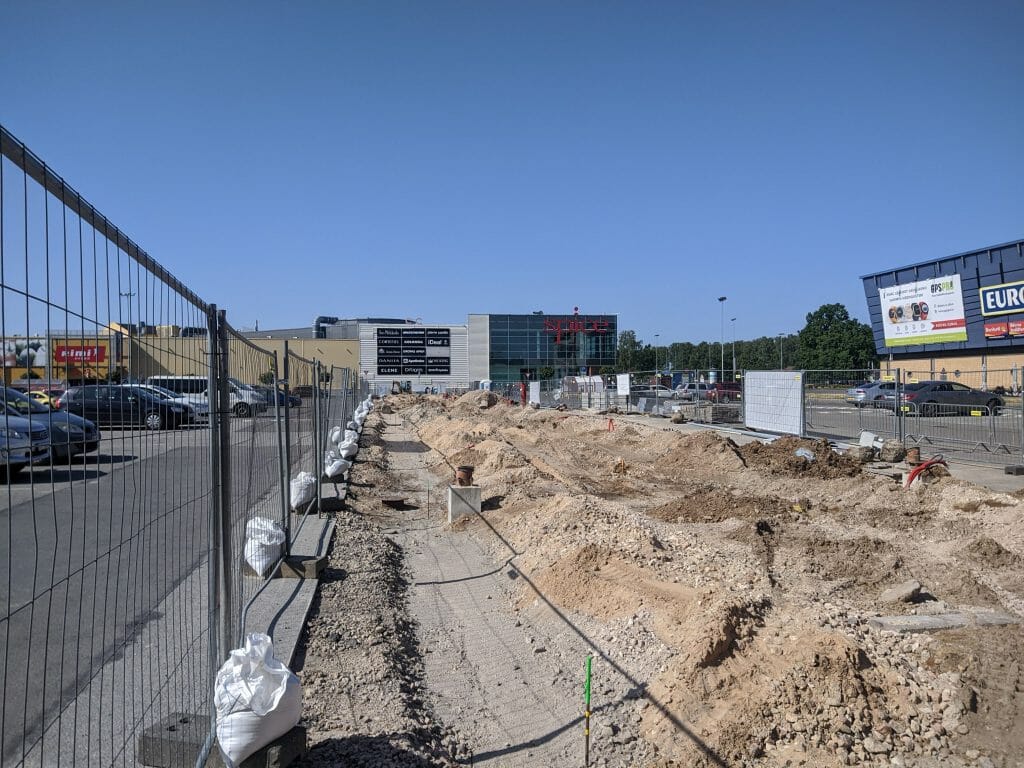 T/C Spice promenāde (Lielirbes iela 29) - Food store, Parking facility - construction photos