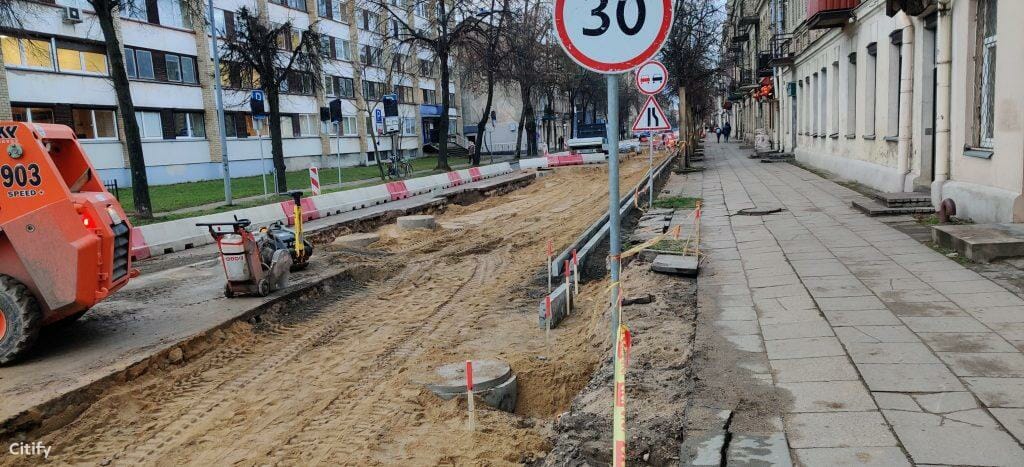 Algirdo g. dviračių takas (Algirdo g.) - Jalgrattatee, Tänav - ehituse fotod