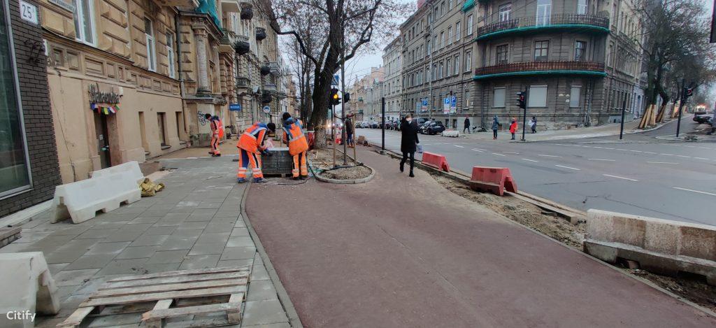Algirdo g. dviračių takas (Algirdo g.) - Jalgrattatee, Tänav - ehituse fotod