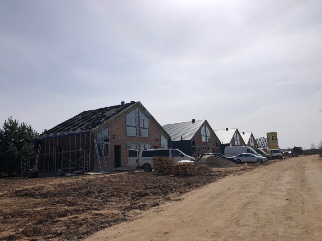 Marių parkas 1 etapas (J. Aisčio g. 7, 7A, 7B, 7C, 7D, 7E, 7F, 13, 13A, 13B) - Private house community, Row housing - construction photos