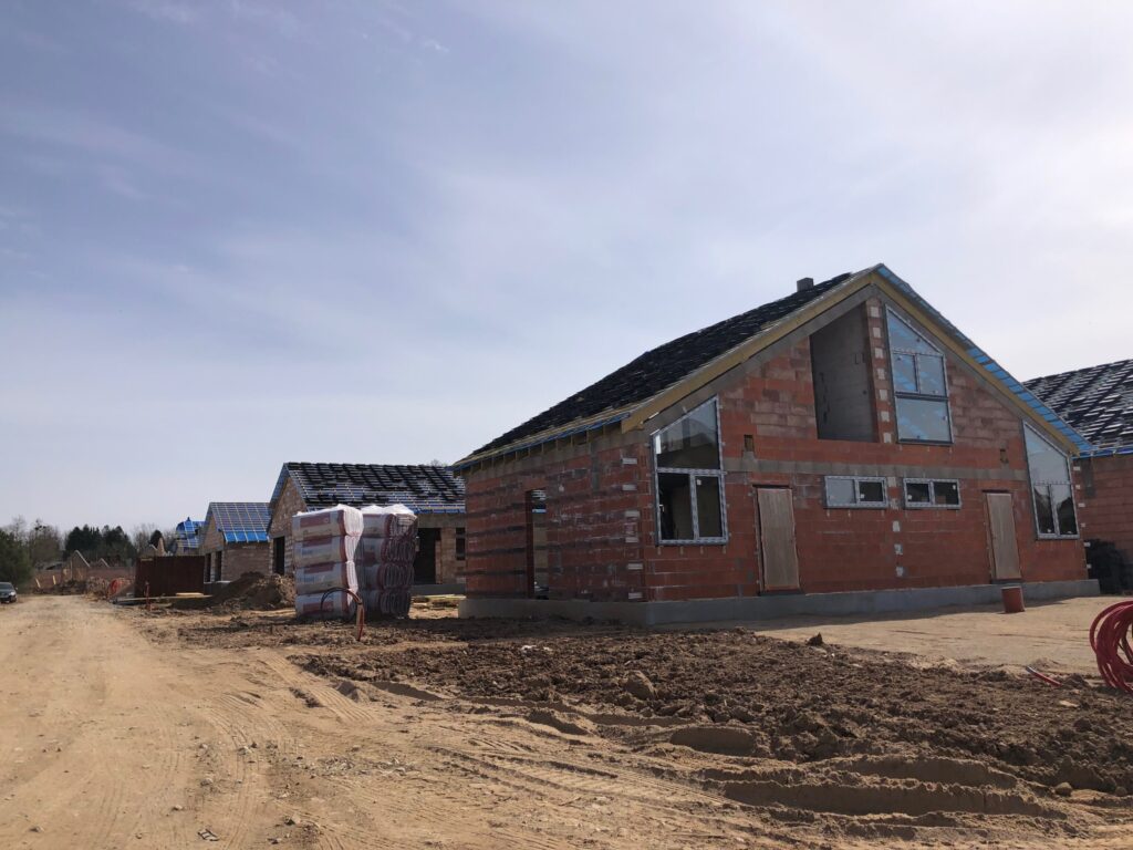 Marių parkas 1 etapas (J. Aisčio g. 7, 7A, 7B, 7C, 7D, 7E, 7F, 13, 13A, 13B) - Private house community, Row housing - construction photos