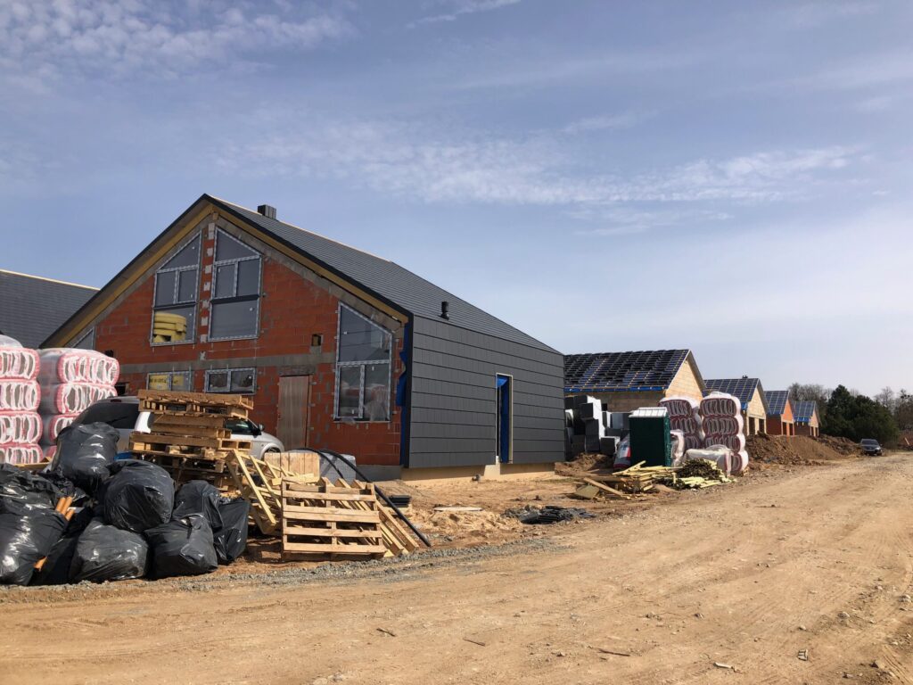 Marių parkas 1 etapas (J. Aisčio g. 7, 7A, 7B, 7C, 7D, 7E, 7F, 13, 13A, 13B) - Private house community, Row housing - construction photos