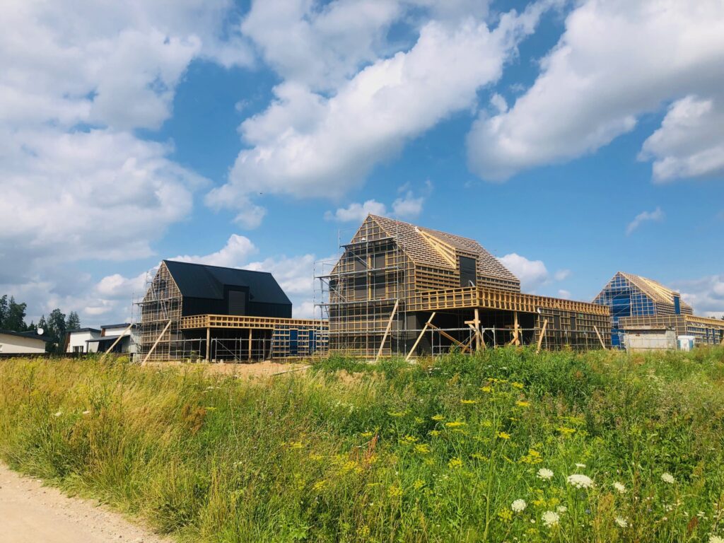 12 bičiulių (Aušros g. 1, 3, 5, 7, 9, 11, 13, 15, Pabalių k.) - Private house community - construction photos