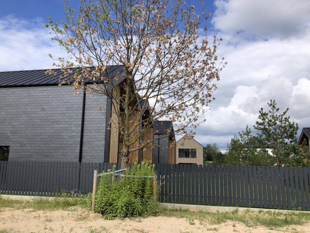 Pušų panorama 1 etapas (Kazio Bizausko g. 53, 55, Stasio Šilingo g. 92, 94, 96, 98, 100, 102) - Row housing - construction photos