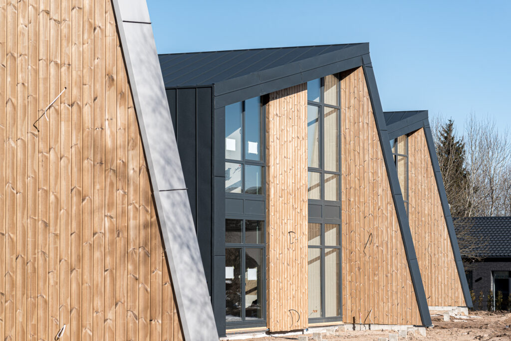 Kalno 77 (Kalno g. 73, 75, 77, 79, 83, 85, 87, Sokiškių g. 2, 4) - Privātmāju kopienas, Rindu mājas - būvdarbu attēli