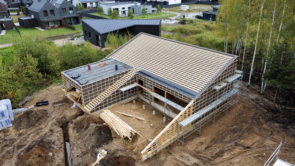 Live in wood (Šumsko g. 312, 314, 316, 318) - Private house community - construction photos