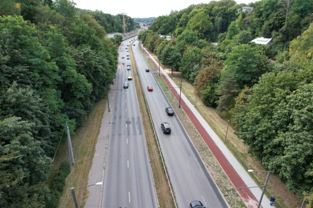M. K. Čiurliono, Tunelio, K. Baršausko g. dviračių takas (M. K. Čiurliono g., Tunelio g., K. Baršausko g.) - Bike path - construction photos
