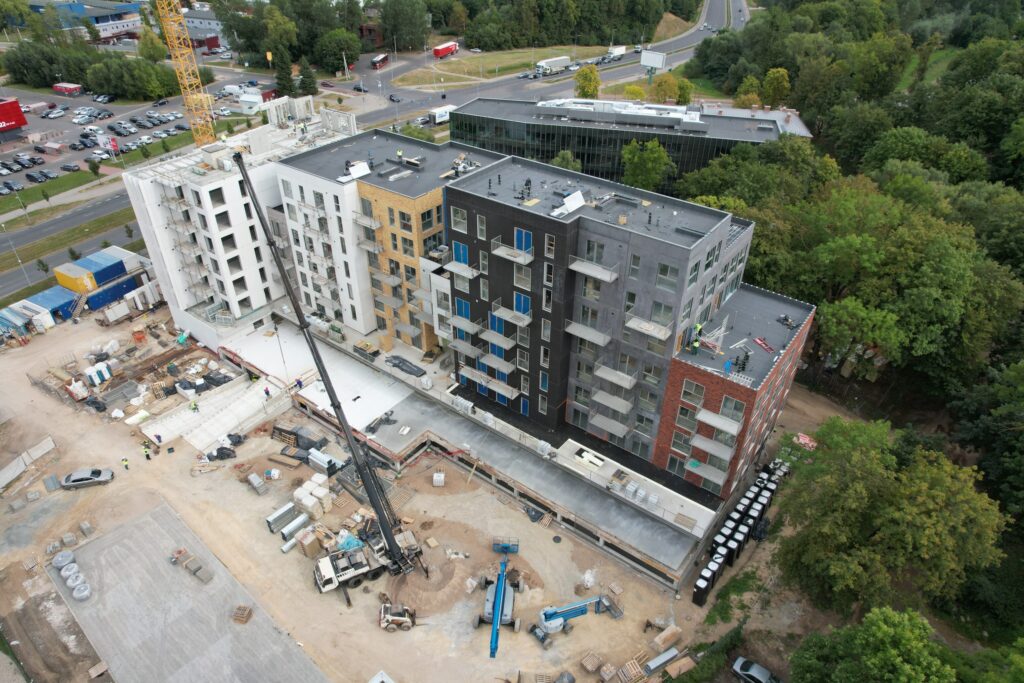 Europos sodas 1 etapas (Europos pr. 4) - Multi apartment - construction photos