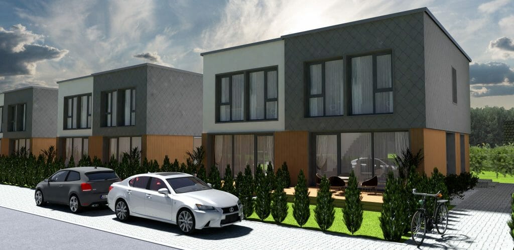 Kamšos namai (Šilo g. 48) - Row housing - visualization