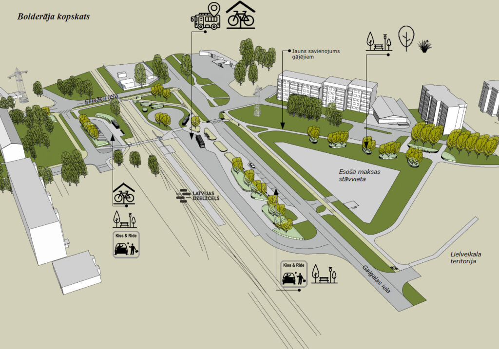 Stacija "Bolderāja" (Silikātu iela) - Bus terminal, Train station - visualization