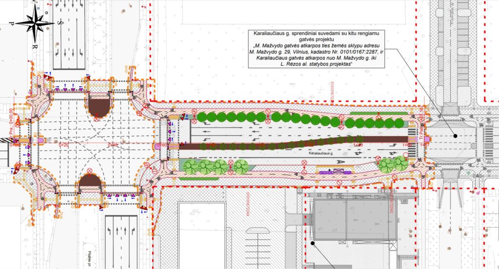 Karaliaučiaus g. nuo Pilaitės pr. iki M. Mažvydo g. (Karaliaučiaus g.) - Bike path, Street - visualization