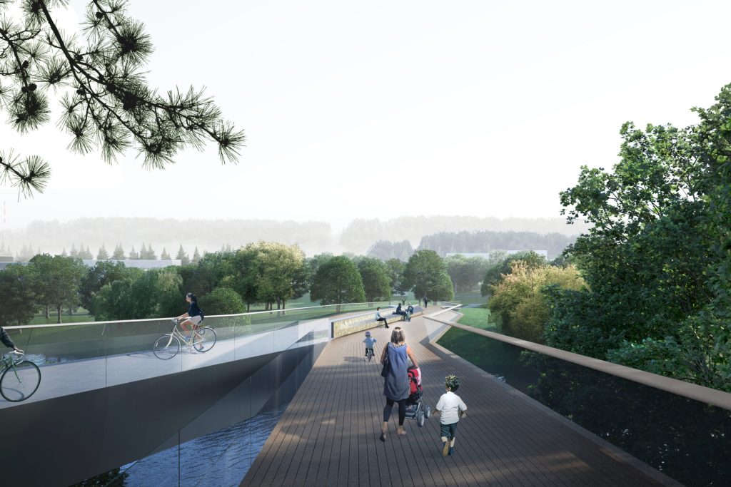 Užvingio salos tiltas (Kazimiero Jelskio g.) - Bike path, Bridge - visualization