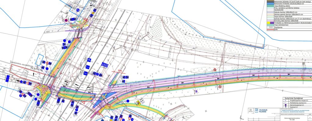 T. Narbuto g. dviračių takas ir viešojo transporto juosta (T. Narbuto g.) - Bike path - visualization