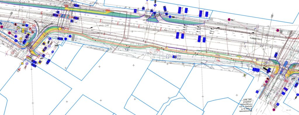 T. Narbuto g. dviračių takas ir viešojo transporto juosta (T. Narbuto g.) - Bike path - visualization