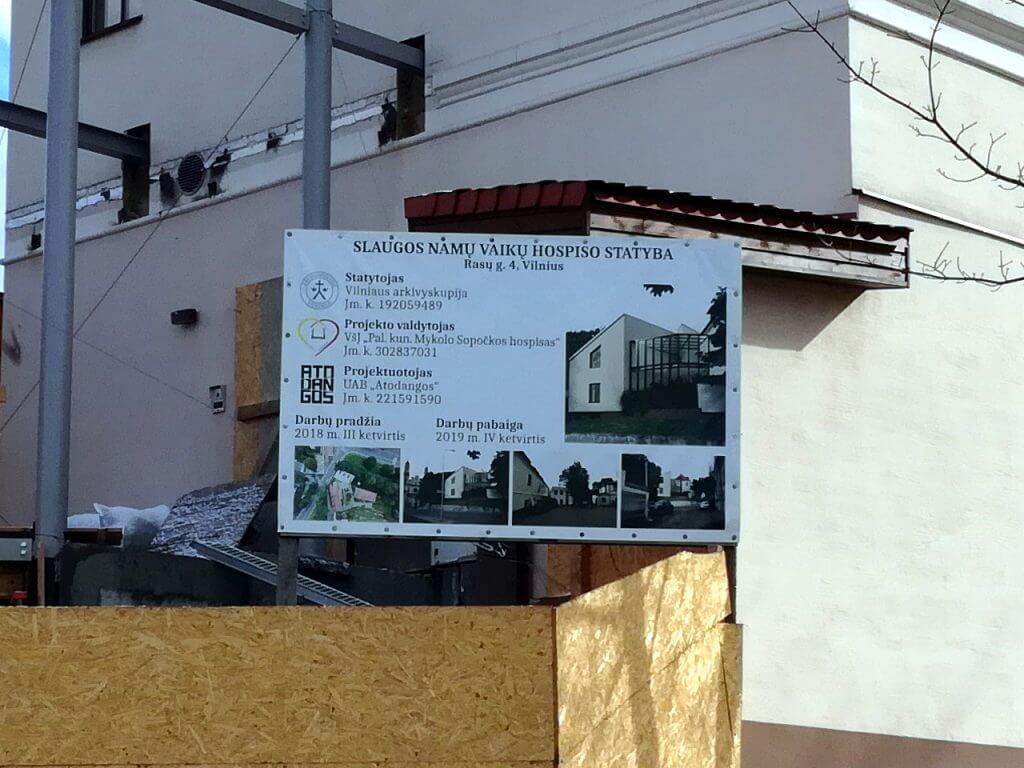 Pal. kun. Mykolo Sopočkos hospiso vaikų skyrius (Rasų g. 4) - Specialized care center - construction photos
