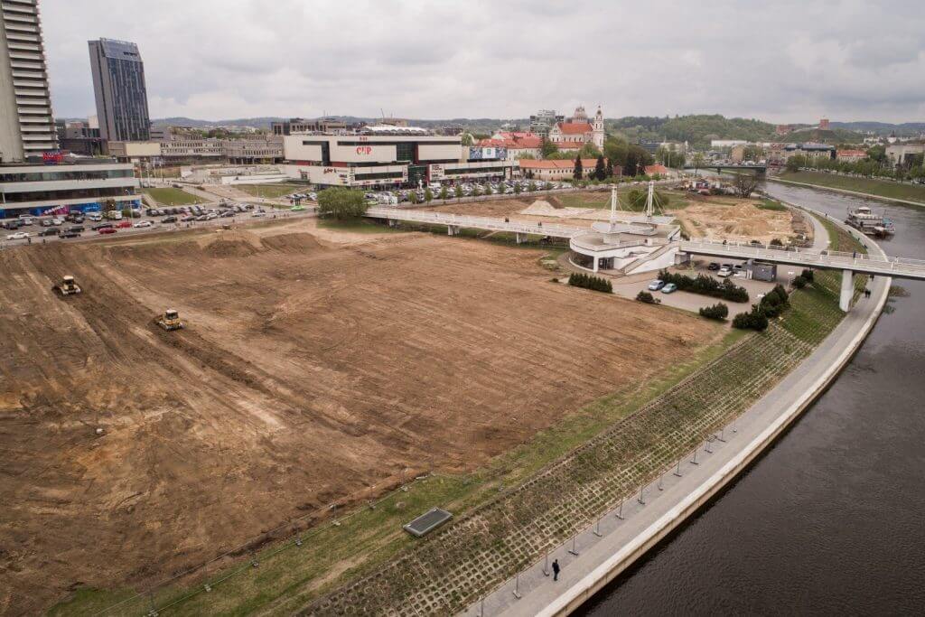 Neries dešiniosios krantinės (Upės g.) - Bike path, Sports field or court, Waterside - construction photos