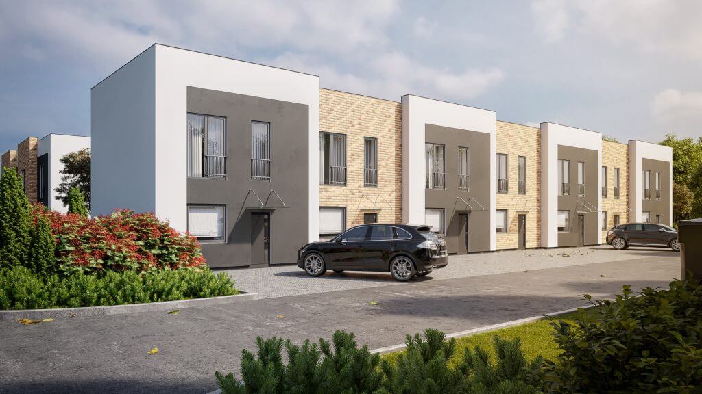 Vakarinė alėja (Pakarvių g. 13, 15, 17, 19) - Row housing - visualization