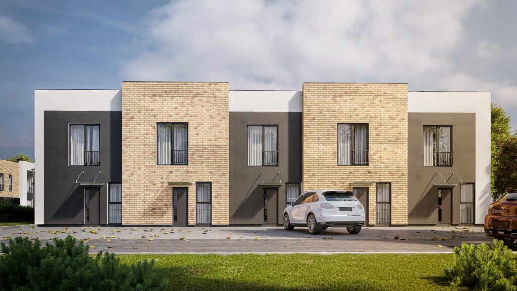 Vakarinė alėja (Pakarvių g. 13, 15, 17, 19) - Row housing - visualization