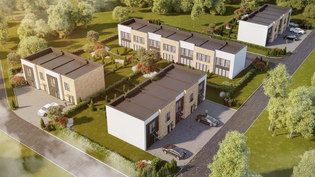 Vakarinė alėja (Pakarvių g. 13, 15, 17, 19) - Row housing - visualization