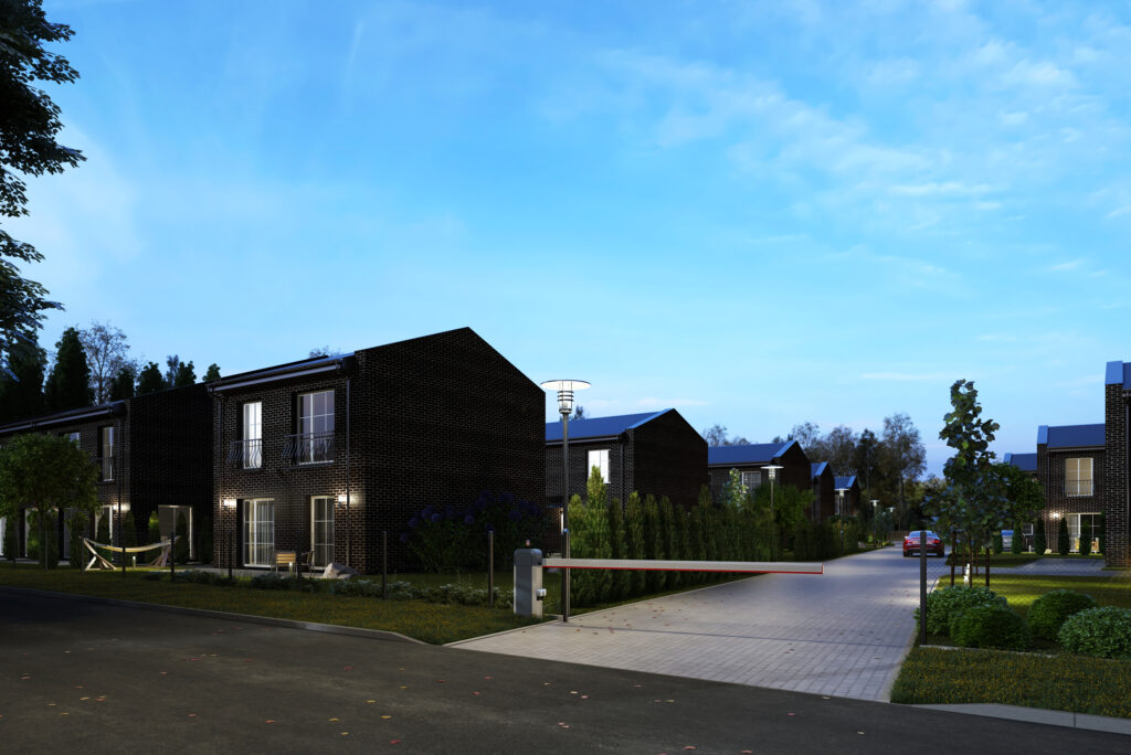 Pavilnio oazė 1 etapas (Adolfo Šapokos g. 36, 40, 40A, 42, Juozo Ereto g. 51, 51A, 51B) - Private house community, Row housing - visualization