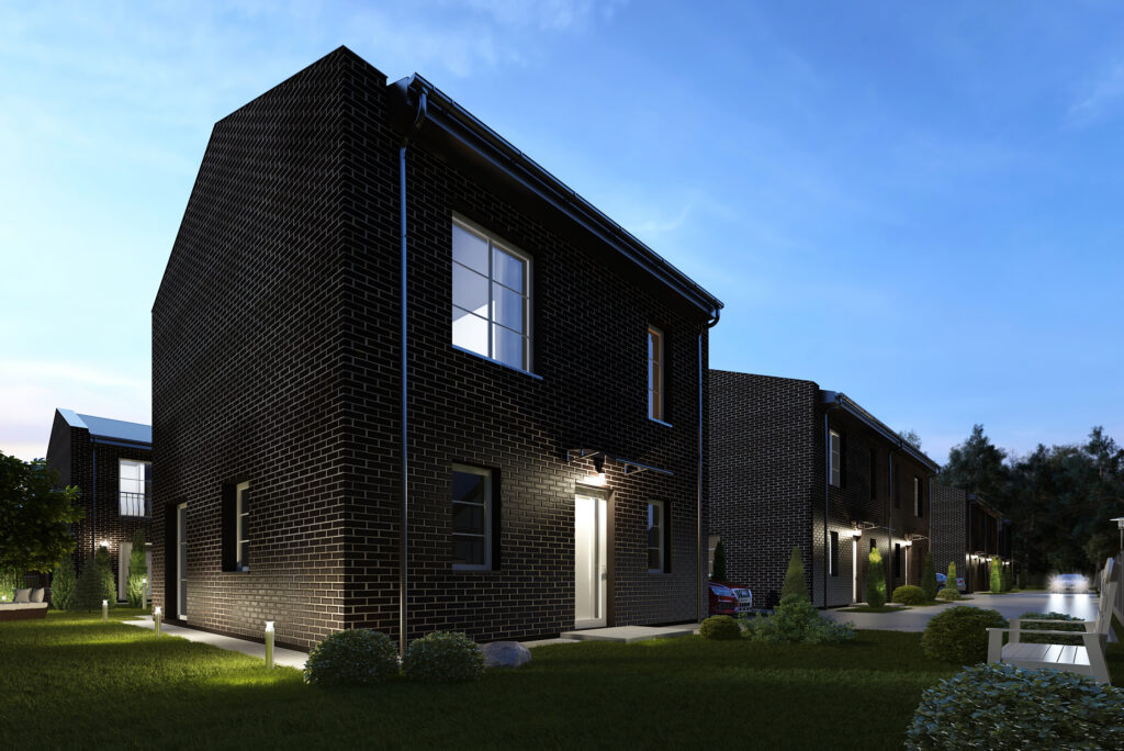 Pavilnio oazė 1 etapas (Adolfo Šapokos g. 36, 40, 40A, 42, Juozo Ereto g. 51, 51A, 51B) - Private house community, Row housing - visualization