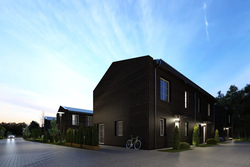 Pavilnio oazė 1 etapas (Adolfo Šapokos g. 36, 40, 40A, 42, Juozo Ereto g. 51, 51A, 51B) - Private house community, Row housing - visualization