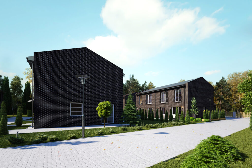 Pavilnio oazė 1 etapas (Adolfo Šapokos g. 36, 40, 40A, 42, Juozo Ereto g. 51, 51A, 51B) - Private house community, Row housing - visualization