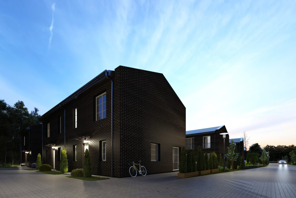 Pavilnio oazė 1 etapas (Adolfo Šapokos g. 36, 40, 40A, 42, Juozo Ereto g. 51, 51A, 51B) - Private house community, Row housing - visualization