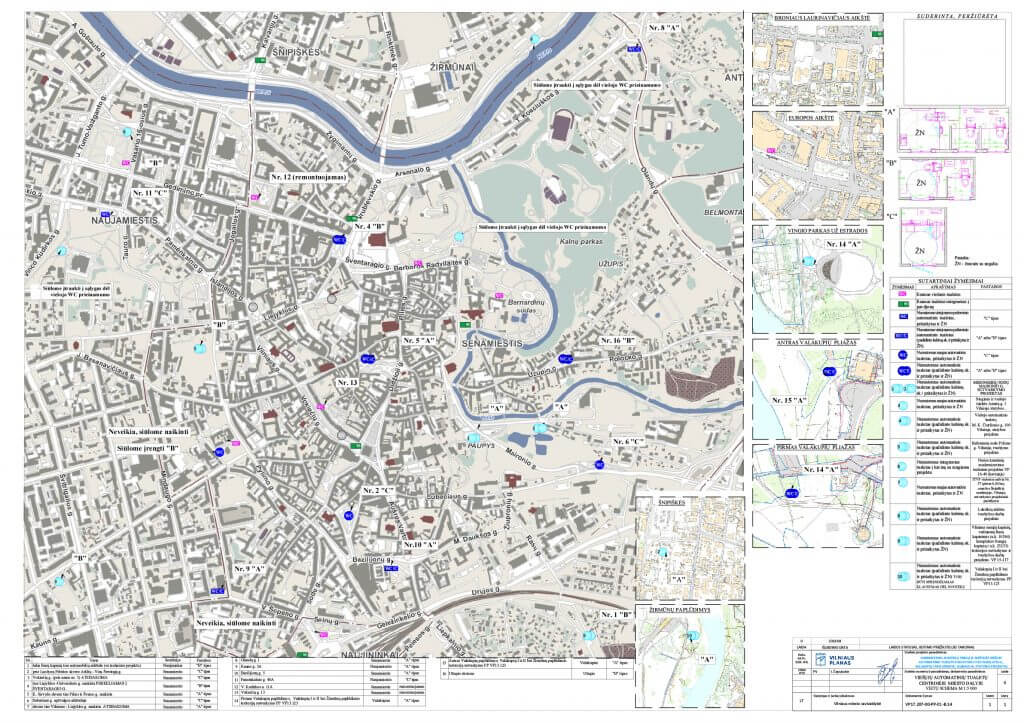 Viešieji automatiniai tualetai (11 vnt.) (Rasų g., Visų Šventųjų g., Gedimino pr., Gaono g., Subačiaus g., Olandų g. (2 vnt.), Jablonskio g., Bazilijonų g., Pamėnkalnio g., Valakupių pliaže (I ir II-ame), Polocko g.) - Distribution network - visualization