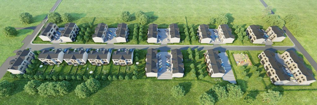 Pavilnio namai (P. P. Būčio g. 1, 2, 4, 5, 6, 7, 8, 9, 10, 11, 12, 13, 14, 16) - Row housing - visualization
