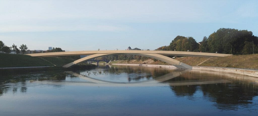 Pėsčiųjų tiltas per Nerį (Alberto tiltas) (Upės g.) - Dviračių takas, Tiltas - vizualizacija