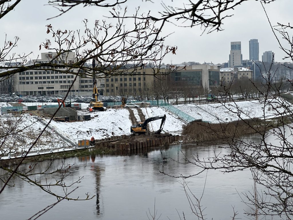 Pėsčiųjų tiltas per Nerį (Alberto tiltas) (Upės g.) - Dviračių takas, Tiltas - statybų nuotraukos
