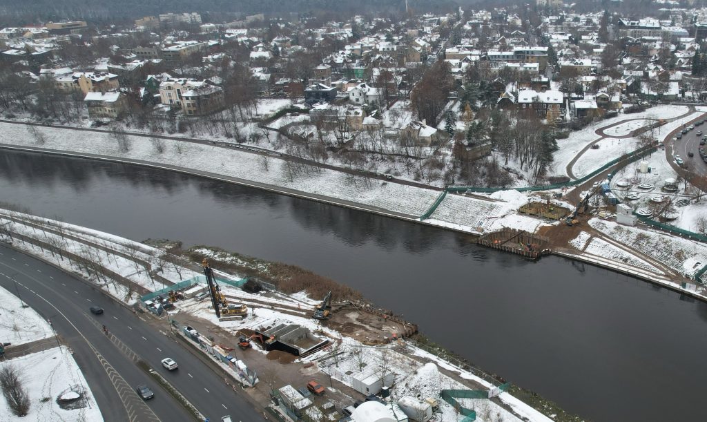 Pėsčiųjų tiltas per Nerį (Alberto tiltas) (Upės g.) - Dviračių takas, Tiltas - statybų nuotraukos