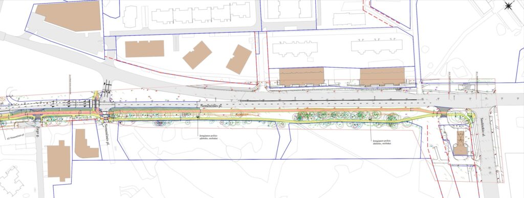 Antakalnio g. dviračių takas nuo M. K. Oginskio g. iki Saulėtekio g. (Antakalnio g.) - Bike path - visualization