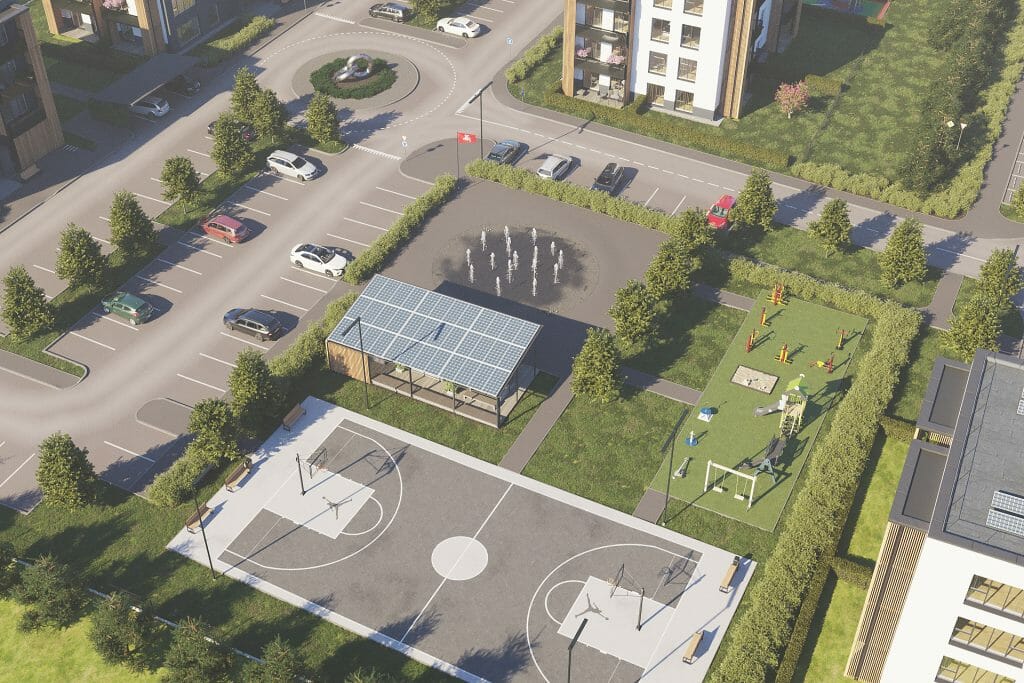 Naujosios Santariškės 2 etapas (Daujoto g. 12, 14, 16, 18, 20) - Multi apartment - visualization