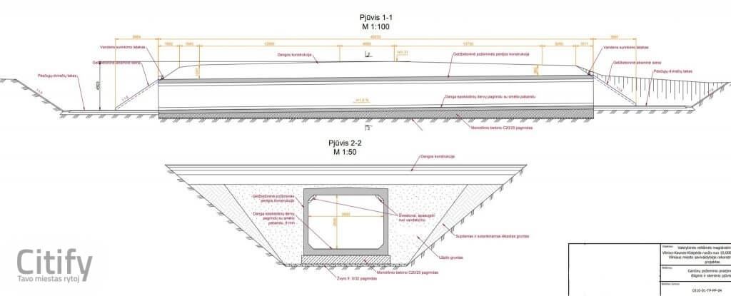 Požeminė perėja po A1 (A1 kelias) - Bike path, Pedestrian path - visualization