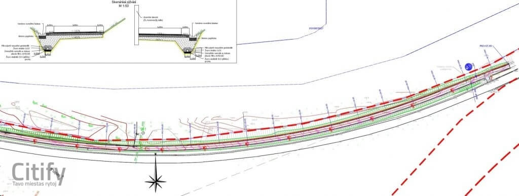 Požeminė perėja po A1 (A1 kelias) - Bike path, Pedestrian path - visualization