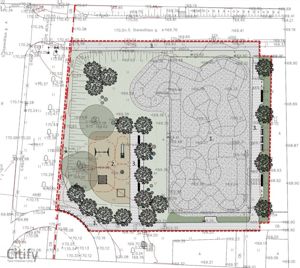 Riedučių parkas Stanevičiaus g. (S. Stanevičiaus g.) - Ekstremalaus sporto centras - vizualizacija
