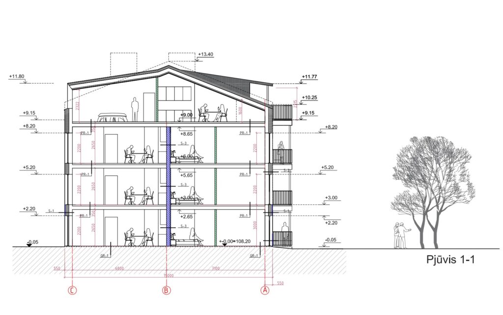 Kovo 11-osios g. 45 (Kovo 11-osios g. 45) - Daudzdzīvokļu nams - vizualizācija