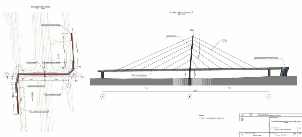 Gariūnų pėsčiųjų ir automobilių viadukai (Gariūnų g.) - Bike path, Bridge, Street - visualization