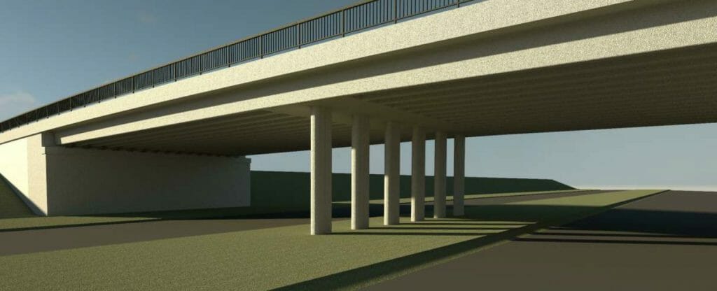 Gariūnų pėsčiųjų ir automobilių viadukai (Gariūnų g.) - Bike path, Bridge, Street - visualization