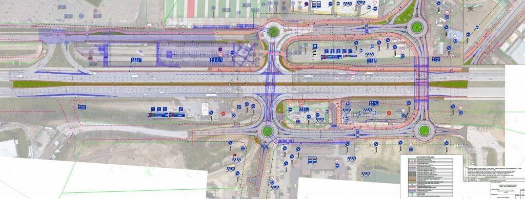 Gariūnų pėsčiųjų ir automobilių viadukai (Gariūnų g.) - Bike path, Bridge, Street - visualization
