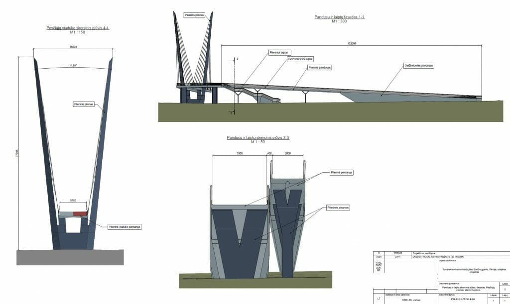 Gariūnų pėsčiųjų ir automobilių viadukai (Gariūnų g.) - Bike path, Bridge, Street - visualization