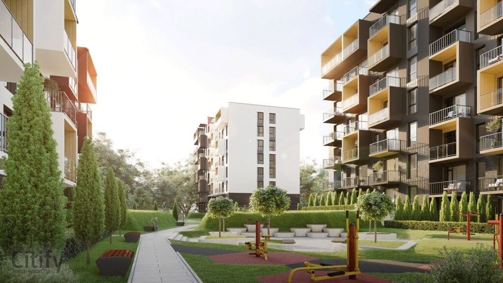 Klevų namai (Partizanų g. 34) - Multi apartment - visualization