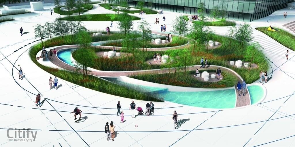 Vienybės aikštė (Vienybės a. 1) - Park - visualization