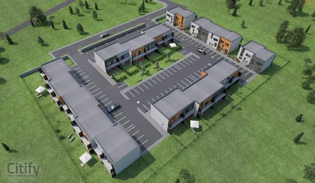 Šakenio alėja (K. Šakenio g. 24) - Rindu mājas - vizualizācija