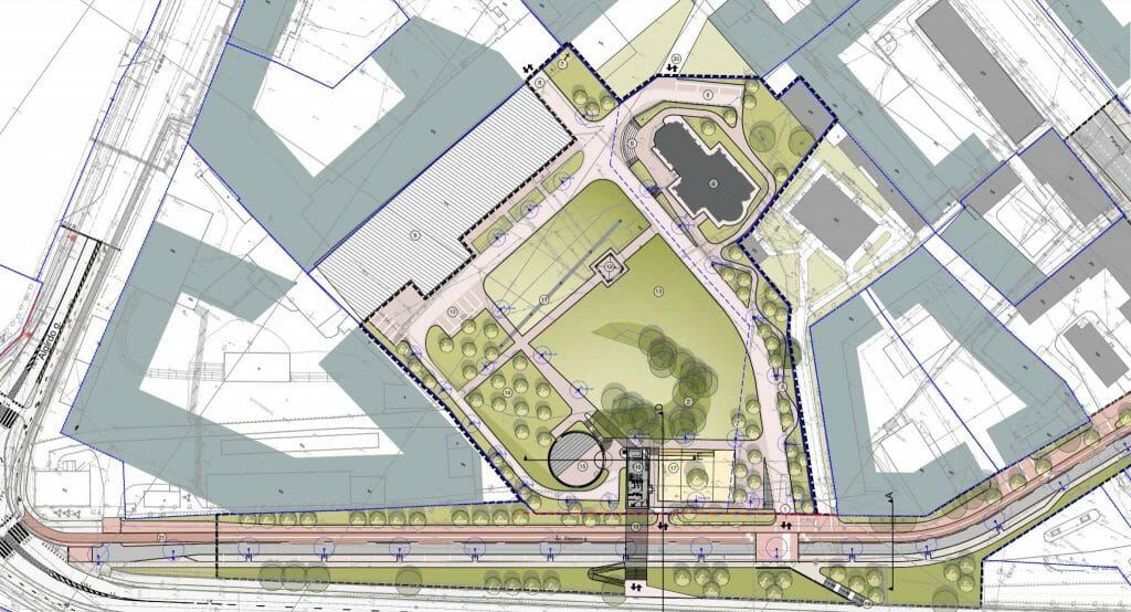 Šv. Stepono skveras ir gatvė (Šv. Stepono g. 41) - Bike path, Square, Street - visualization